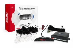 Parkovací asistent LED 8-senzorové biele - 22 mm