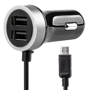 PCH PRO-01 - Nabíjačka do auta 12/24V Micro + 2x USB 2.4A