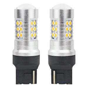 LED žiarovky CANBUS 3030 24SMD T20 7440 WY21W Oranžová 12V/24V