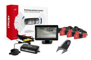 Parkovací asistent TFT01 4,3" s kamerou HD-502-IR 4-senzorové čierne - vnútorné