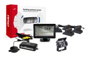 Parkovací asistent TFT01 4,3" s kamerou HD-501-IR 4-senzorové čierne - Truck