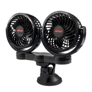 Dvojitý ventilátor do auta s prísavkou - 2 x 4" - 12V