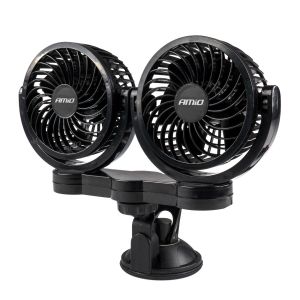 Dvojitý ventilátor do auta s prísavkou - 2 x 4" - 24V