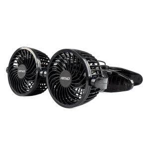 Dvojitý ventilátor do auta s klipom - 2 x 4" - 24V