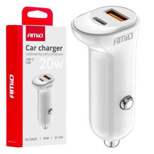 03875 - Nabíjačka do auta USB-A+ USB-C - 20W - 12/24V