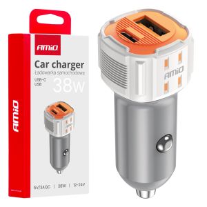 03883 - Nabíjačka do auta USB-A + USB-C - 38W - 12/24V