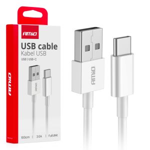 Kábel USB / USB-C - 2A - 100cm - FullLINK - biely