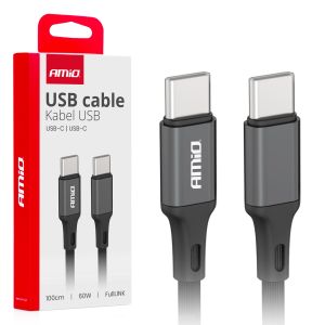 Kábel USB-C / USB-C - 60W - 100cm - FullLINK - čierny