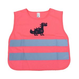 Reflexná vesta detská - ružová - DINOSAUR