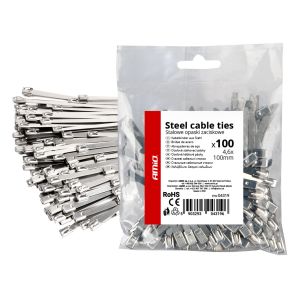 Nerezové sťahovacie pásky 4,6 x 100 mm - 100 ks