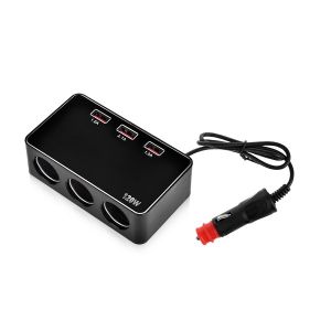 Predlžovacia roztrojka autozapaľovača s 3x USB - 4200 mA
