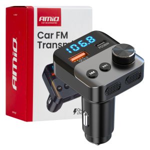 FM transmitter USB + USB-C + QC3.0 + Mic / 12V-24V - 04647