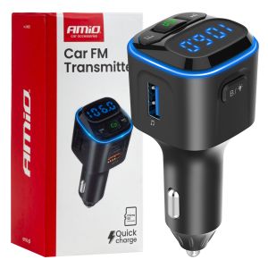 FM transmitter USB + 2×USB-C + QC3.0 + Mic + SD / 12V - 24V - 04651
