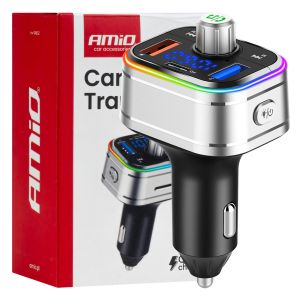 FM transmitter 2xUSB + USB-C + SD + Mic + QC3.0 / 12V - 24V - 04652
