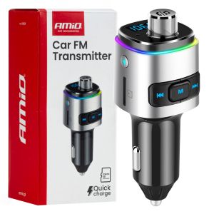 FM transmitter 2×USB + SD + QC3.0 + Mic / 12V - 24V - 04654