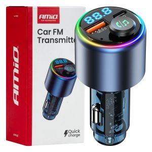 FM transmitter USB + USB-C + Mic + QC3.0 / 12V - 24V - 04655