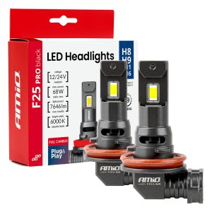 Séria F25 PRO BLACK - CANBUS - H8 / H9 / H11 / H16 - 68W - 12V / 24V