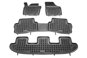 Autokoberce gumové (okraj 28 mm) Seat Alhambra, 2010-20 / 7-miestne