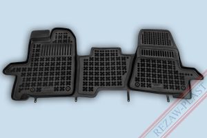 Autokoberce gumové (okraj 28 mm) Ford Transit Custom, 2012-18 / 3 miestna verzia, manuálna prevodovka