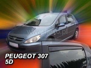 Deflektory komplet 4 ks pre PEUGEOT 307, 2001-08 / hatchback