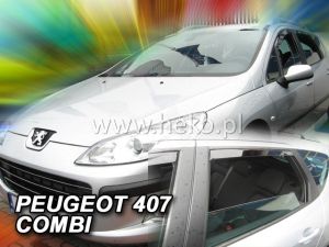 Deflektory komplet 4 ks pre PEUGEOT 407, 2004-11 / kombi