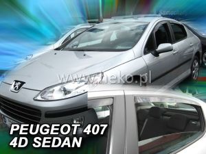 Deflektory komplet 4 ks pre PEUGEOT 407, 2004-11 / sedan