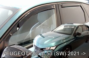 Deflektory komplet 4 ks - Peugeot 308, 2021- / 5-dver., kombi