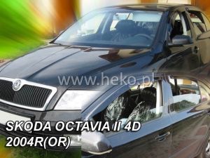 Deflektory predné pre SKODA Octavia, 2004-13 / II. gen. - lepené na ráme dverí