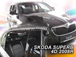Deflektory komplet 4 ks pre SKODA Superb, 2008-15 / sedan