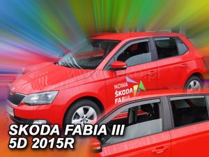 Deflektory komplet 4 ks - Škoda Fabia, 2014-21 / III. gen., hatchback + kombi