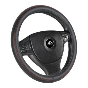 Poťah volantu čierny s červeným obšívaním 37-39cm