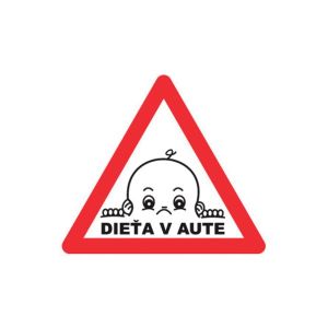 Samolepka - dieťa v aute
