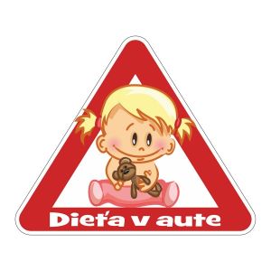 Samolepka - dieťa v aute - dievča