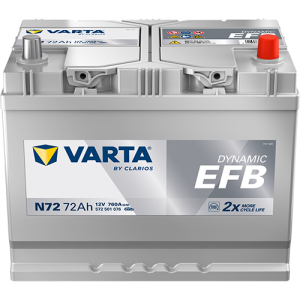 Blue Dynamic EFB Start-Stop - N72 - 12 V - 72 Ah - 760 A / + vpravo Asia typ