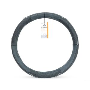 Poťah volantu koža M 37-39cm sivý