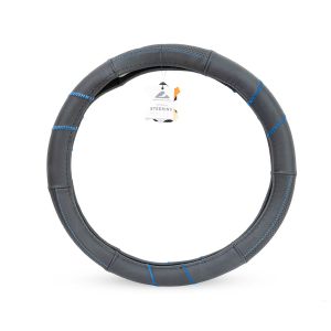 Poťah volantu koža M 37-39cm modrý