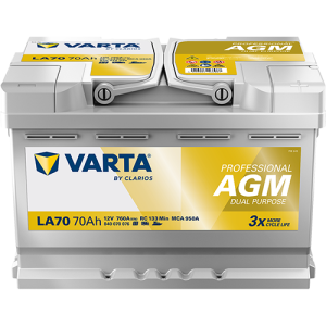 Professional AGM Dual Purpose - LA 70 - 12 V - 70 Ah - 760 A / + vpravo 