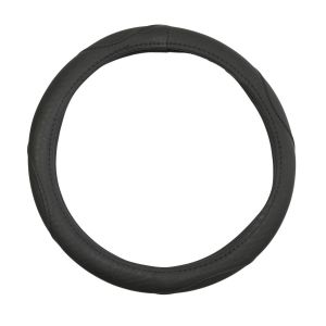 Poťah volantu čierny prešívaný / 37-39 cm