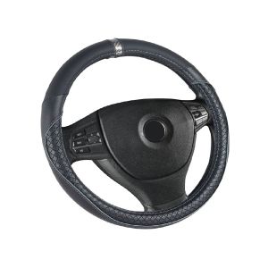 Poťah volantu - čierny prešívaný - 37 - 39 cm