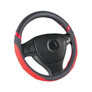 Poťah volantu - čierno-červený - 37-39 cm 