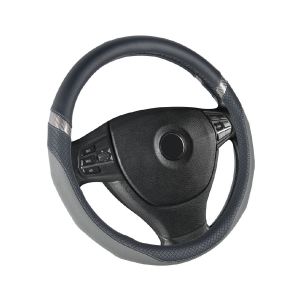 Poťah volantu - čierno-sivý - 37 - 39 cm