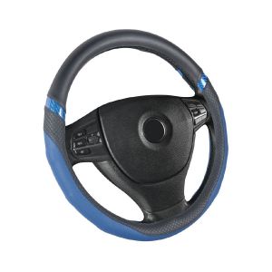 Poťah volantu - čierno-modrý - 37 - 39 cm