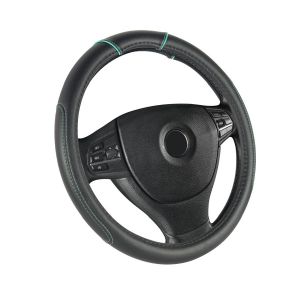 Poťah volantu - čierny so zeleným pásikom - 37 - 39 cm