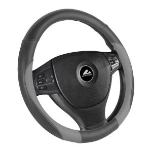 Poťah volantu sivý prešívaný / 37-39 cm