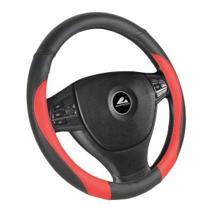 Poťah volantu M - čierny s červeným madlom / 37-39 cm