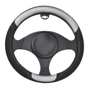 Poťah volantu čierno sivý s prešívaním / 37-39 cm