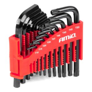 Imbusové kľúče hex a torx z CRV ocele - čierna - 22 ks