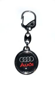 Kľúčenka kovová kruhová - AUDI - čierna