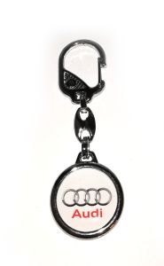 Kľúčenka kovová kruhová - AUDI - biela