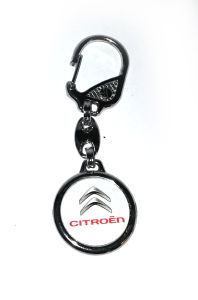 Kľúčenka kovová kruhová - Citroen - biela